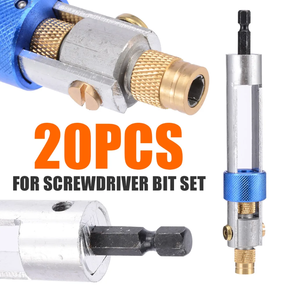 

20pcs/set Half Time Drill High Speed Steel Drill Driver Tools Set Double Use Hand Screwdriver Head With Storage Case