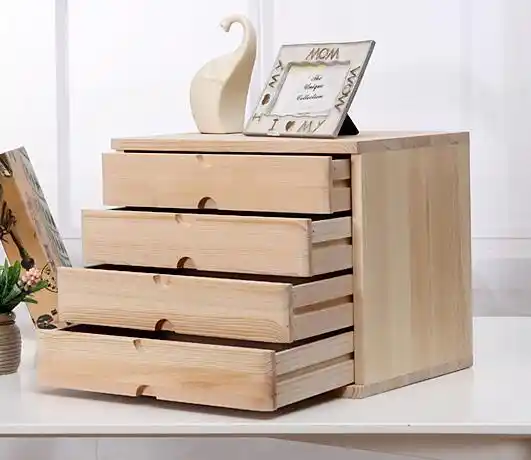Office Makeup Organizer Desktop Debris Storage Box Real Wooden Makeup Organizer Desktop Debris Storage