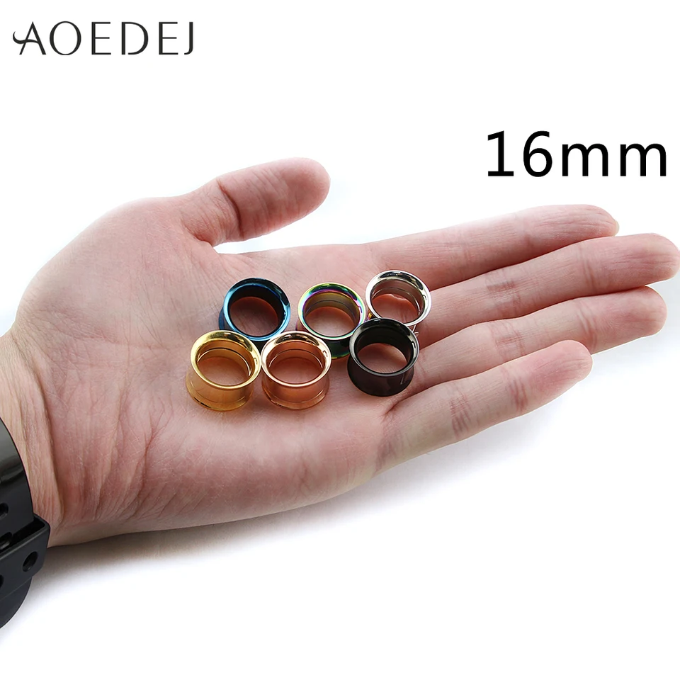 Tunnels D’Oreilles COOEAR – Taille 8mm (0g) à 25mm (1″) – Acier Chirurgical – Double Évasement – Lot Avec Emballage Cadeau