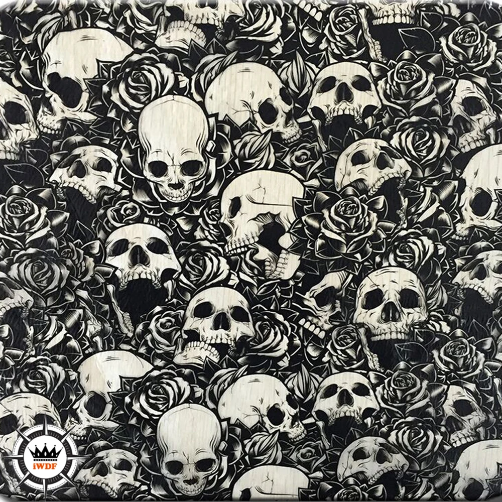 

WDF9032 10M length hydrographic films water transfer printing Width 100cm liquid image film rose and skull