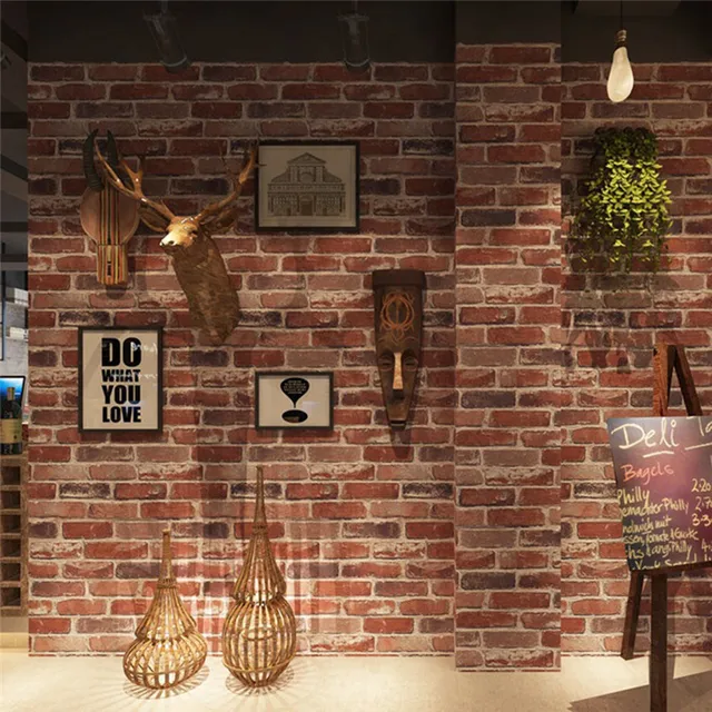 rustic vintage 3d faux brick wallpaper roll vinyl pvc stone wall