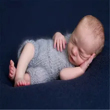 Дешевое детское белье с рисунком для новорожденных, в мягкое мохеровое аксессуары для фотографирования новорожденных Ползунки крючком ремешок нейтральный