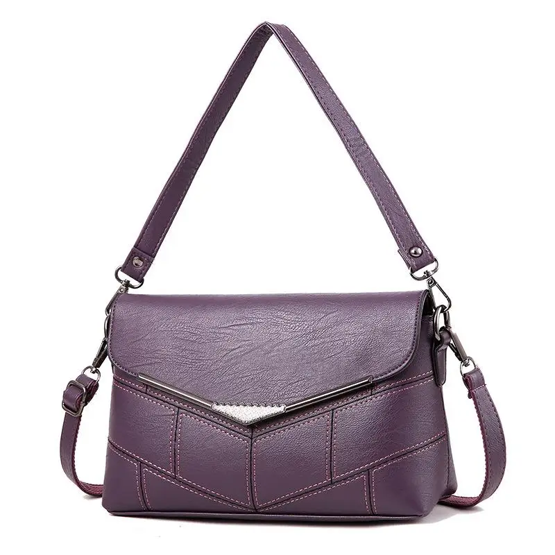 Новое поступление, сумка-тоут из искусственной кожи для мамы, сумки через плечо и сумки, модные женские сумки-мессенджеры, Дамская раскладушка - Цвет: Фиолетовый
