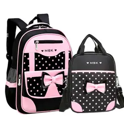 Школьные рюкзаки для девочек Детский рюкзак для детей с принтом в горошек Рюкзаки Школьный рюкзак водостойкая Начальная школа набор