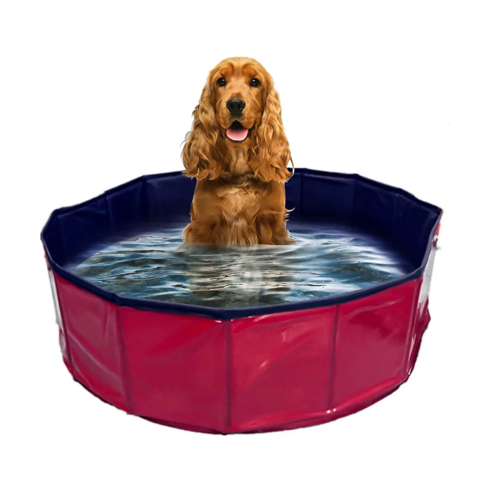 

TINGHAO Foldable Dog Pool Pet Bath Swimming Tub Collapsible Bathing Pool for Dogs Cats Kids 30X10CM/80X20CM