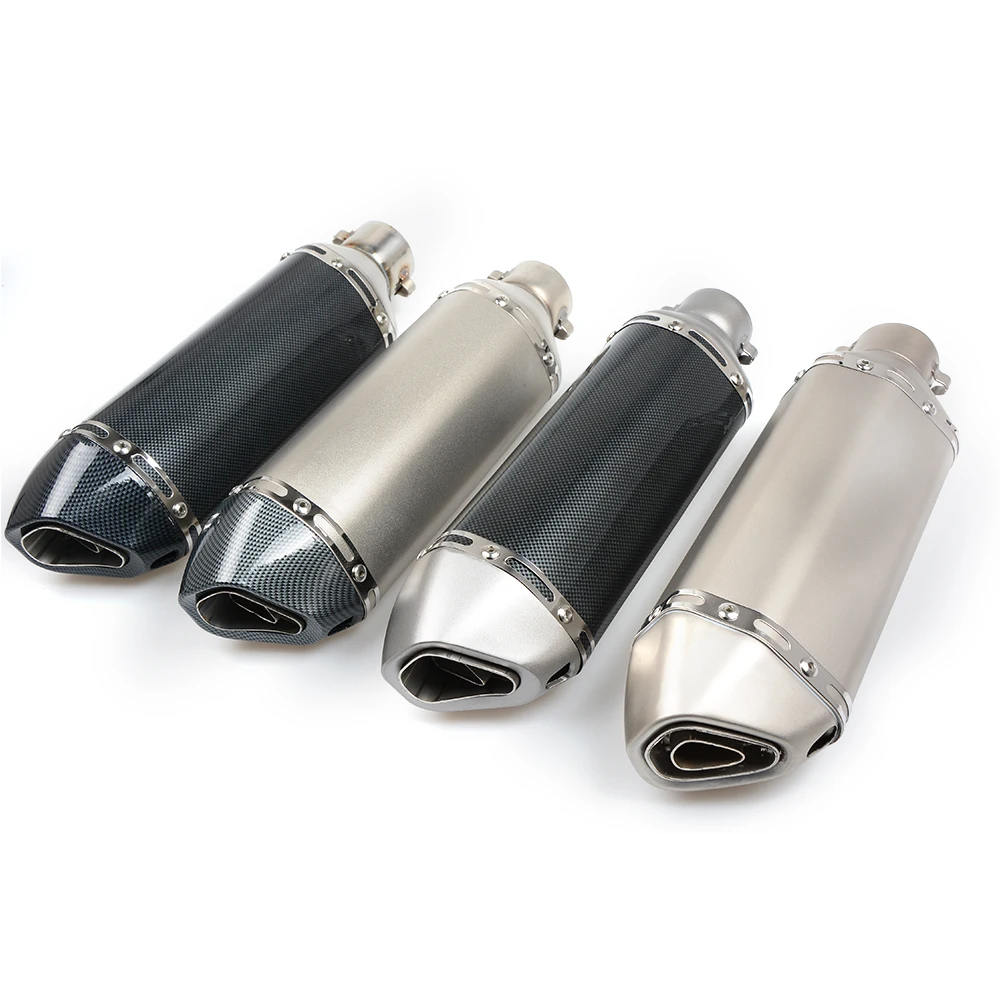 UNIVERSAL Motorcycle Carbon Fiber Exhaust Muffler ESCAPE GP DIRT BIKE SCOOTER For Most Sport