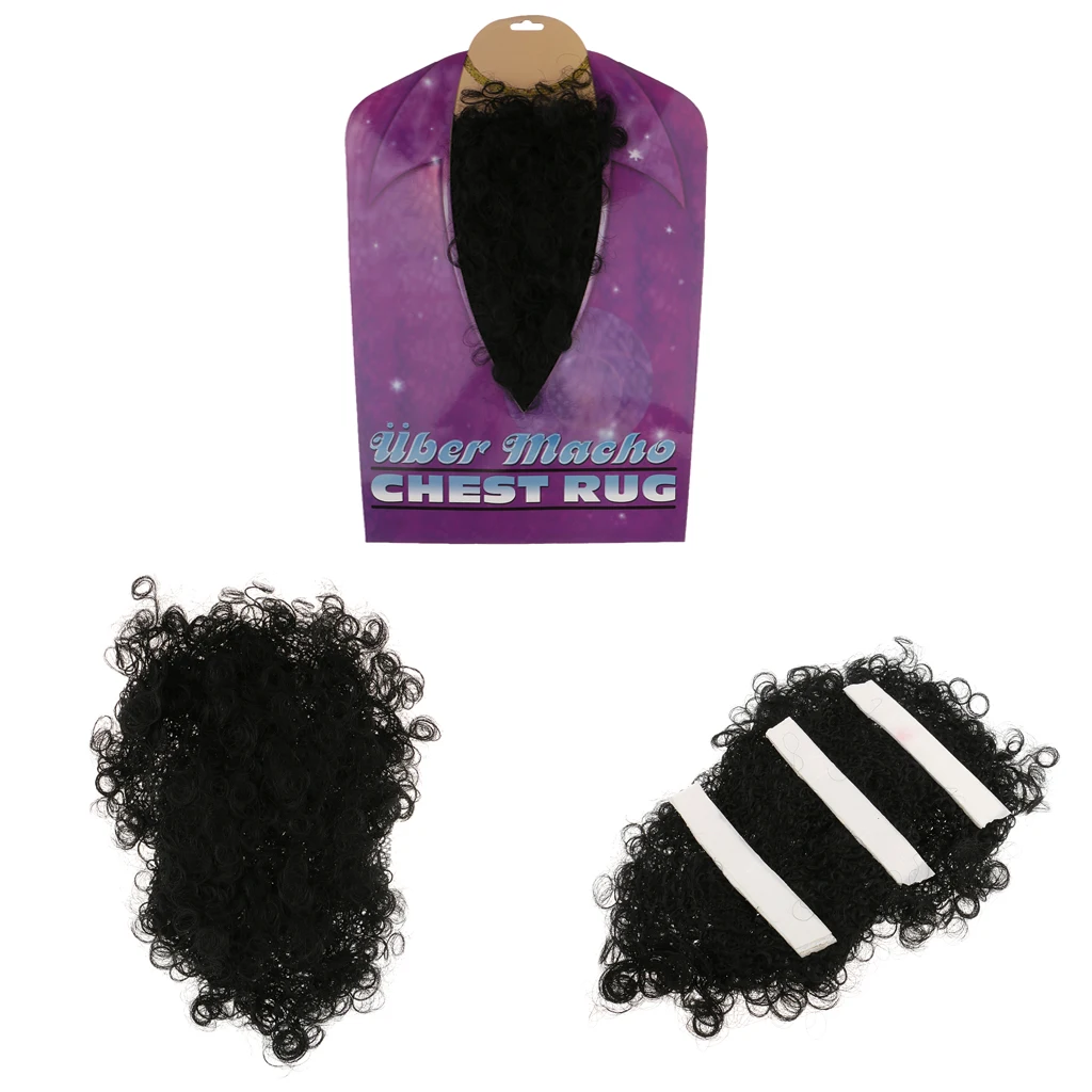 Novelty Chest Hair Curly Wig Mens Costume DIY Decor Fancy Dress Cosplay Hen Night Party Photo Prop Decoration  Accessories