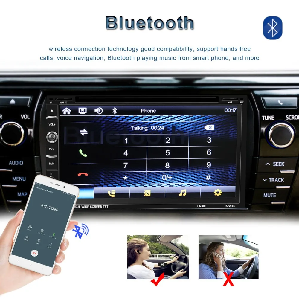 Cheap Double Din Car Radio Subwoofer GPS Navigation Car Multimedia DVD Player 7 inch Touch Screen Car MP4 & MP5 Player 3
