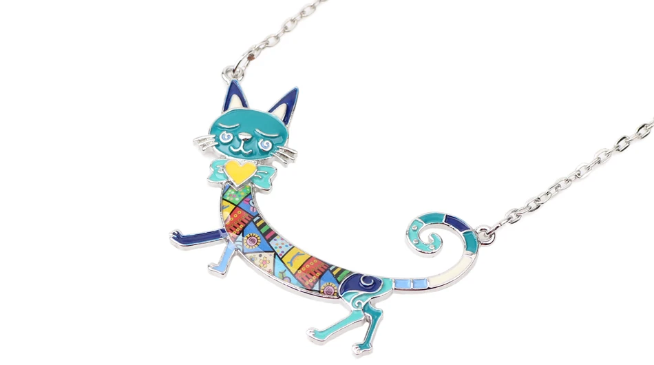 WEVENI себе сплав Эмаль Улыбка кошка котенок ожерелье-чокер кулон цепь воротник мода животных Ювелирные изделия для женщин