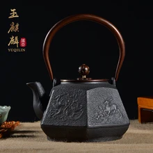 1.3л изысканный чугун без покрытия ручной работы чайный горшок чайный набор кунг-фу кипятить чайник настольное украшение