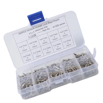 

400Piece Car Lock Reed Key Gasket Plate with Case Set A1328 for Honda