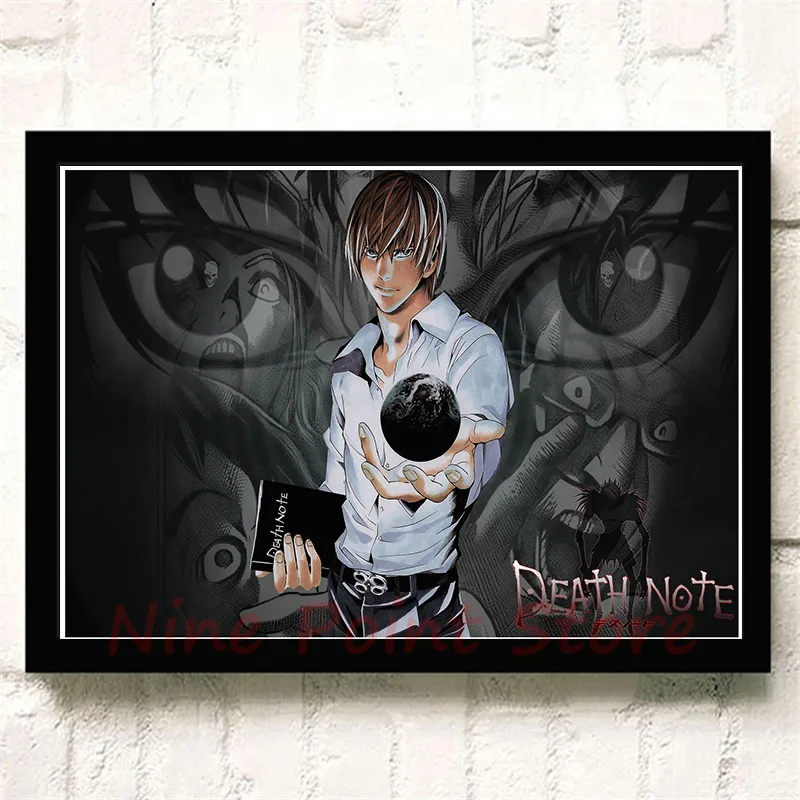 Death Note A стиль японский мультфильм комикс плакат с покрытием бумага плакат стены стикеры кафе декоративная живопись без рамки - Цвет: Темный хаки