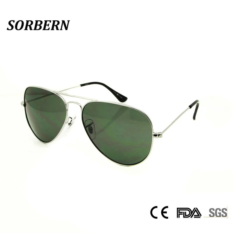 

SORBERN Pilot Sunglasses Men 3025 58mm Sun Shade lunette de soleil masculino Gradient Lens Sun Glases Women UV400