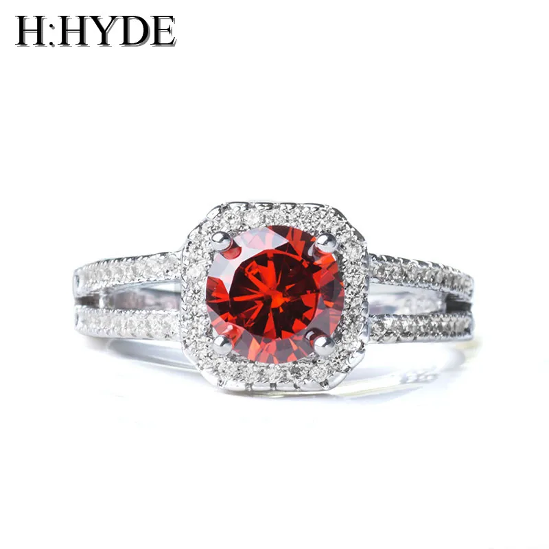 H: HYDE, классическое, 9 цветов, 1Ct, AAA, CZ, обручальное кольцо для Wom, очаровательное кольцо с кубическим цирконием, ювелирные изделия, вечерние, подарок, anillos mujer