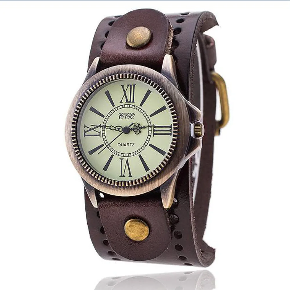 

CCQ Men Watches Luxury Brand Vintage Cow Leather Watch Men Women Wristwatch Ladies Dress Quartz Watch Casual Mens Watches 2019