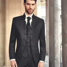 Новое поступление мужские вечерние Выходные туфли на выпускной бал Костюмы жениха Смокинги для женихов Groomsmen Свадебный Блейзер Костюмы(куртка+ Брюки для девочек+ жилет+ галстук) k: 1405