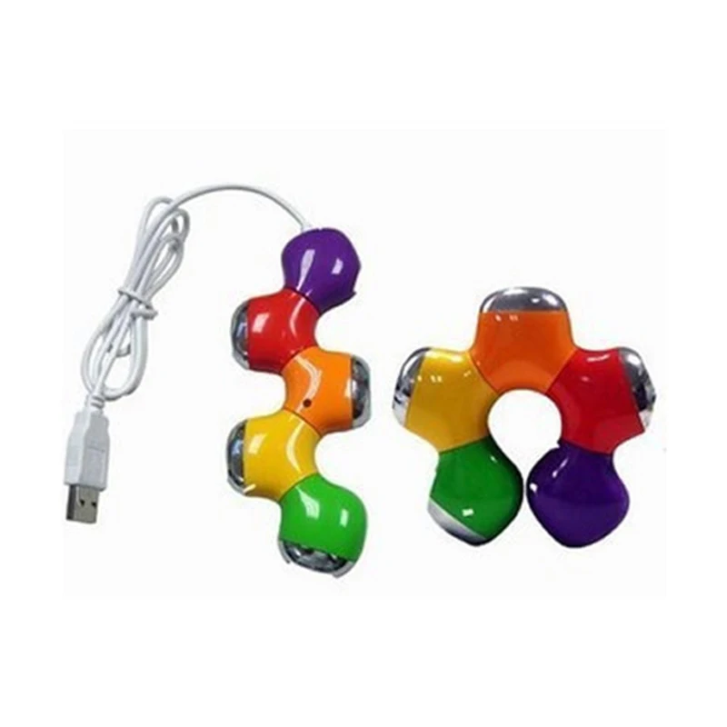 

fashion colorful Flower Splitter Adapter Portable 4 Port USB 2.0 Hub High Speed For Laptop Tablet Computer Peripherals