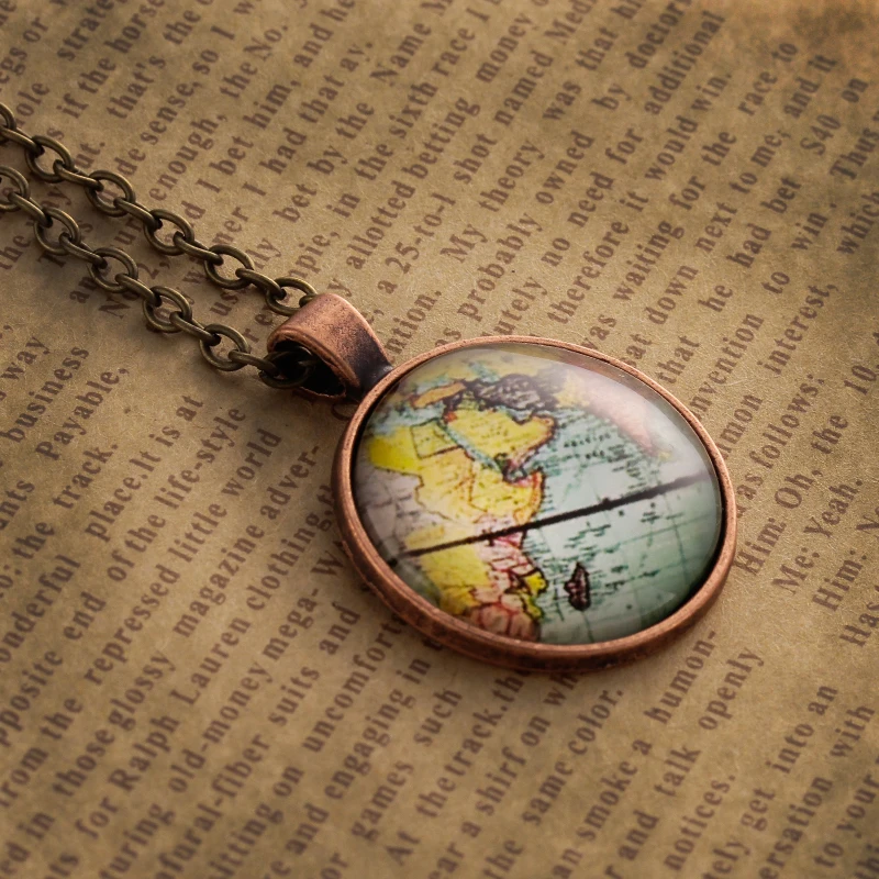 Necklaces & Pendants Glass Globe Dome Men Necklaces Pendants Diy Minimalist Earth World Map Long Necklace Chains 2018 Women      (3)