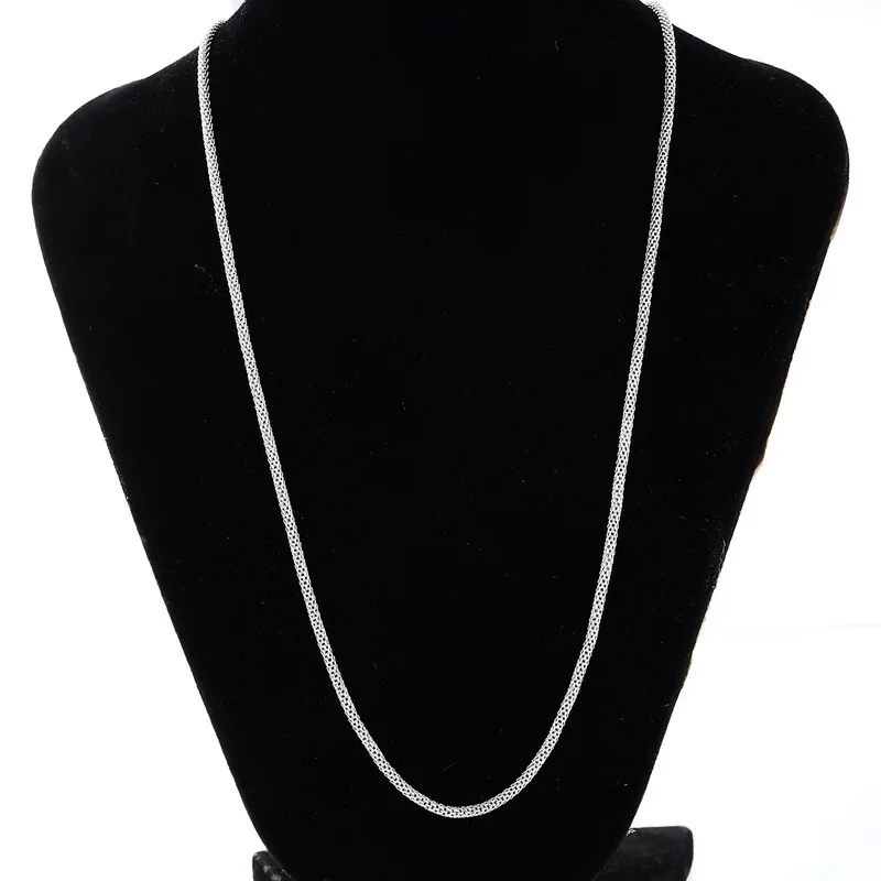Fashion Jewelry New Silver Tone Stainless Steel Mesh Necklace Chain 52cm 2 4mm Necklace Pendant Watch Fashion Jewelry New Silver Tone Stainless Steel Mesh Necklace Chain 52cm 2 4mm Necklace Pendant Watch