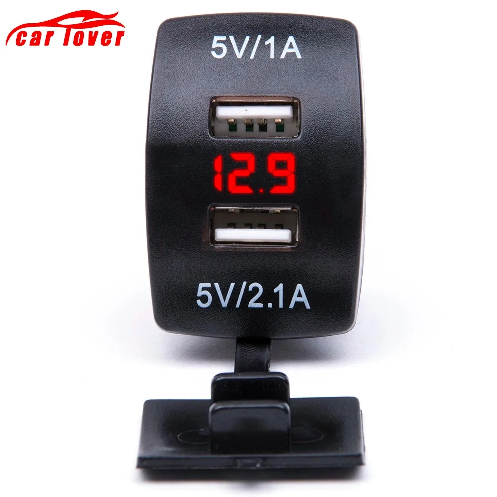 1A 5V 2.1A двойной USB разъем зарядного устройства Красный светодиодный цифровой