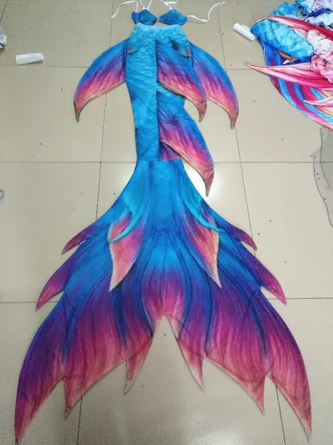 Заказной хвост русалки с монофином для плавания костюм русалки для косплея пляжный артефакт - Цвет: J