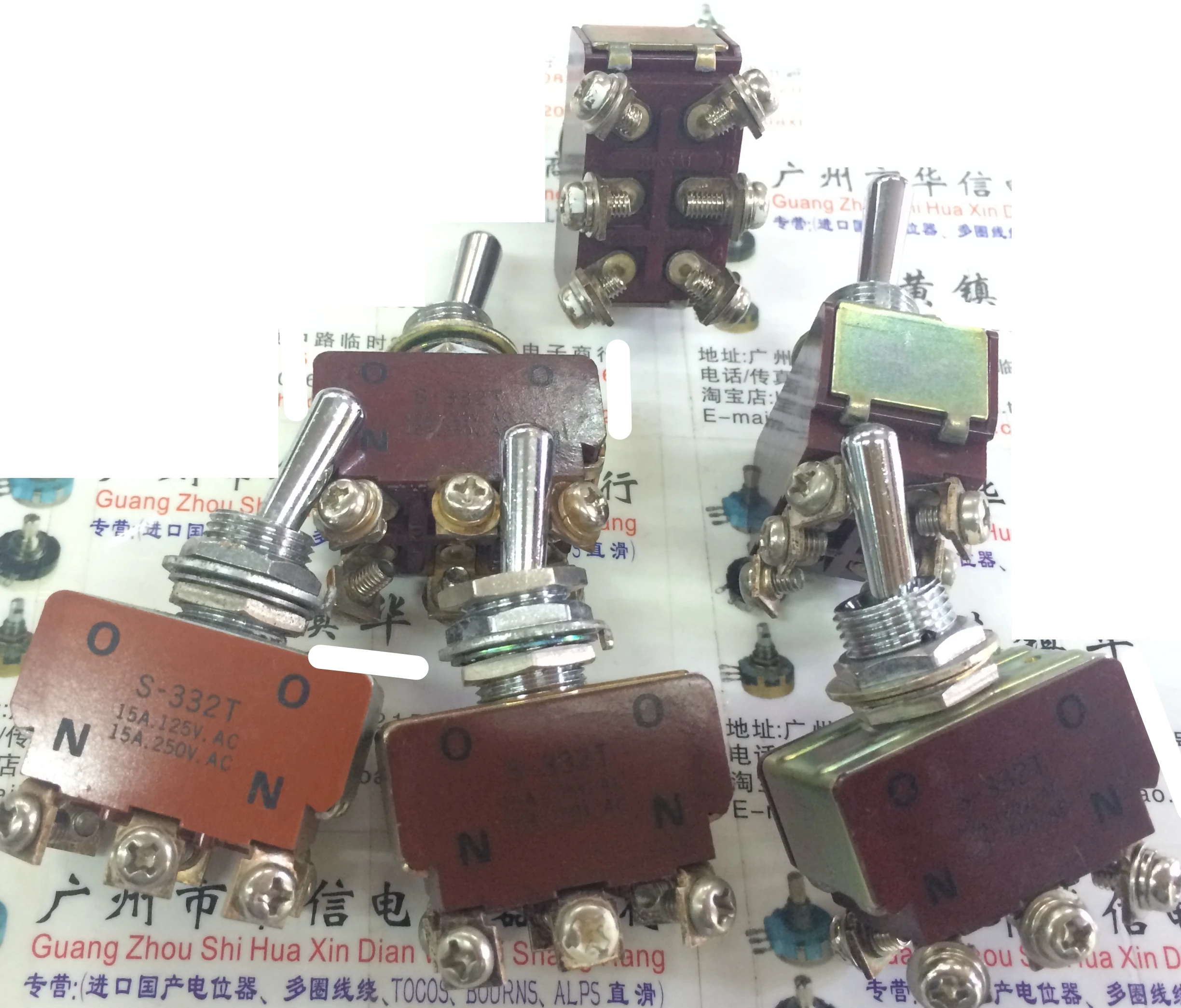 

1pcs/lot Used NKK S-332T 15A.125V.AC Moving head switch Toggle switch 2 files 6 feet