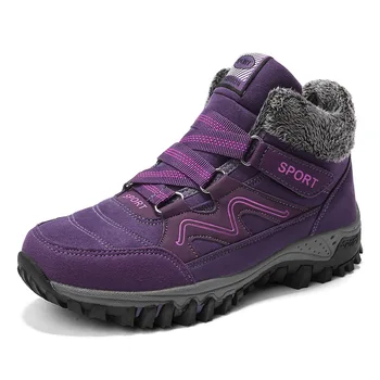 

2018 New Women Outdoor Casual Boots 2018 Winter Female Plus Velvet Warm Cotton Shoes Sneakers Lady Plus Fur Non-slip Snow Boots