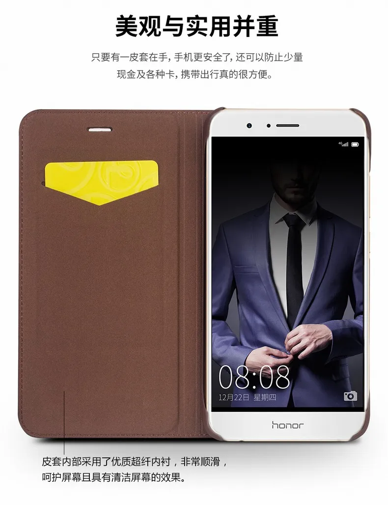QIALINO чехол для huawei honor v9 ручной работы из натуральной кожи бумажник флип-чехол для huawei honor v9 v8 Роскошный ультра тонкий флип-чехол