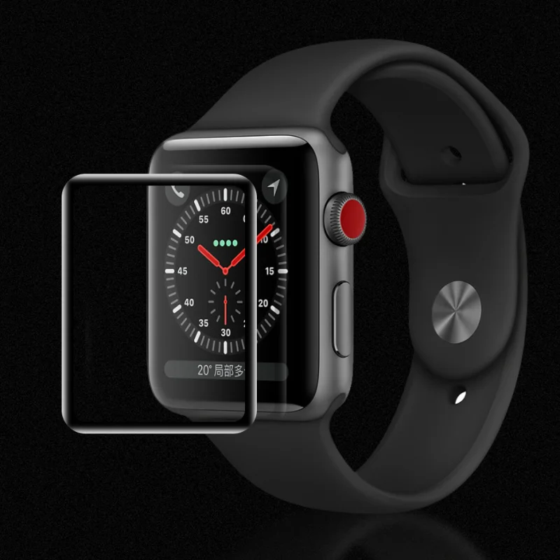 Для aррle Watch iWatch серии 1/2/3/4/5 с уровнем твердости 9H 3D изогнутое полное покрытие