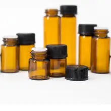 50 шт./лот, 1 мл, 2 мл, 3 мл, 5 мл, Янтарное эфирное масло, стеклянная бутылка-капельница, мини стеклянная бутылка эфирного масла со стеклянным шлангом, стеклянные флаконы