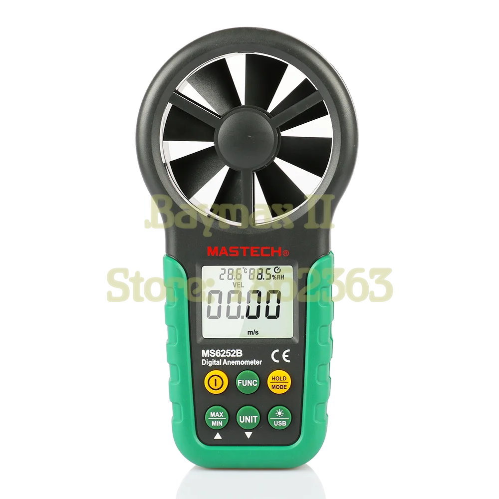 

Mastech MS6252B Digital Anemometer LCD Electronic Wind Speed Air Volume Measuring Meter with Temperature and Humidity Display