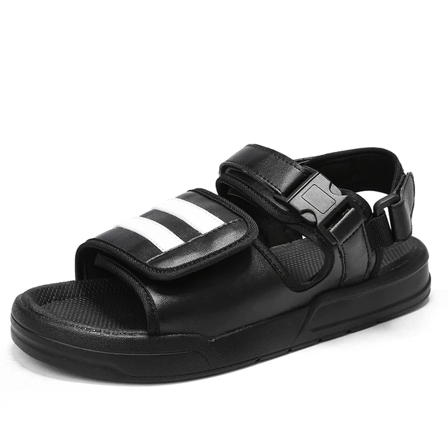 Summer Blcak White Men's sandals PU comfortable casual shoe men beach