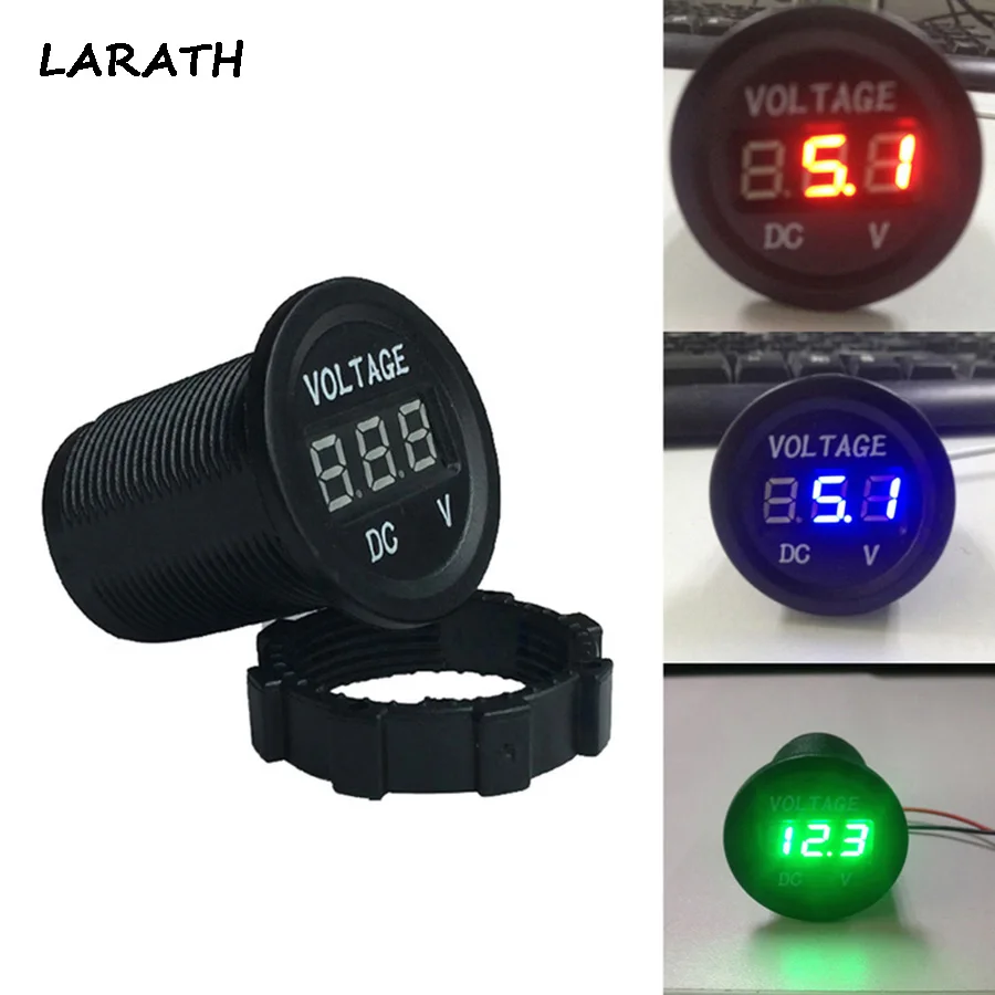 

Universal Cigarette Lighter voltmeter for Motorcycle Boat Car Truck DC 12V 24V LED Voltmeter Display Cigarette Lighter Blue Red