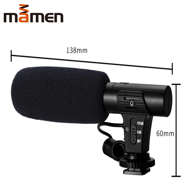 MAMEN Condenser Video Recording Vlog Microphone 3.5mm Plug Studio Microphone For Camera Computer For Nikon Canon DSLR Camera bluetooth microphone