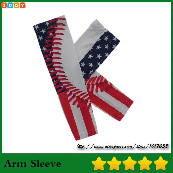 Американского флага Бейсбол Пользовательские Сублимированный Camo спорта рукава руку