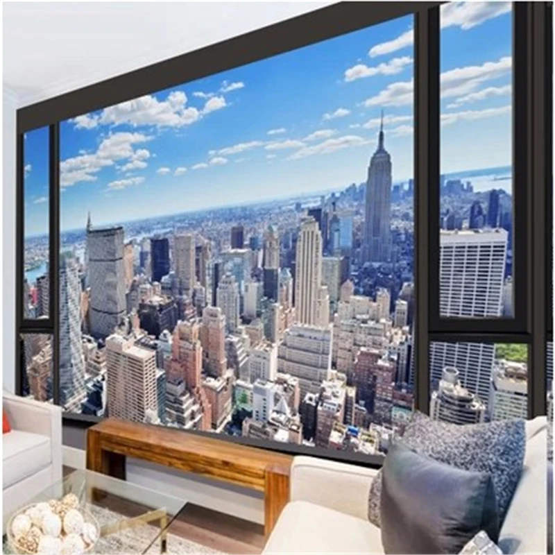 3d фотообои beibehang на заказ рельефные обои в современном городском стиле для кухни