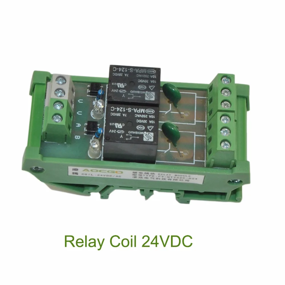 2 channel T73 AC/DC 24V DIN Rail Mount Relay Modulein Relays from Home