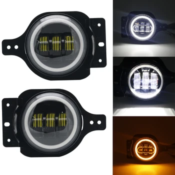 

Halo Led Fog Light for 2018 Jeep Wrangler JL Chrysler Cruiser 4 inch LED waterproof and shockproof Fog light for 2019 Jeep JL