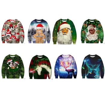 

PLstar Cosmos Women/Men 3d Print Christmas Sweatshirts Santa Pullover O-neck Long Sleeve Sweatshirt Unisex 2018 Clothes Tops