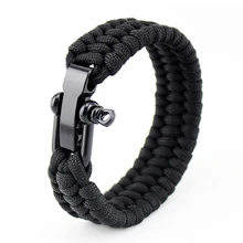 23CM EDC Camping Hiking Emergency Tactical Survival Braided Rescue Umbrella Rope Outdoor Bracelets Parachute Cord Paracord 