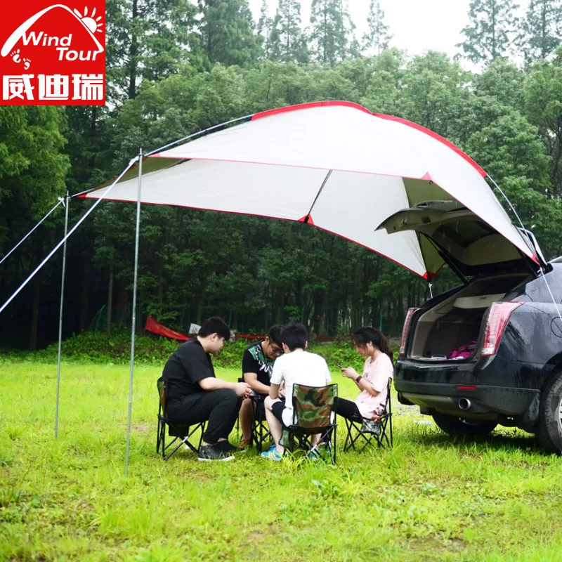 

New Outdoor Portable Camper Tail Account Self-Driving Tour Barbecue Multi-Person Rain Shade Gazebo Beach Canopy Tent