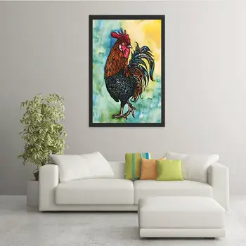 

Modern Cock Oil Painting On Canvas Colorful Rooster Pictures for Living Room Home Decor Animals Chicken Poster Wall Art Pictures