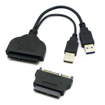 

10pcs/lot Cablecc 1set USB 3.0 to SATA 22Pin & SATA to 16Pin Micro SATA Adapter for 1.8" 2.5" Hard Disk Driver With Extral USB