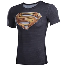 3D Printed T-shirts Superman captain America 3 digital printing compressed t-shirts men Short sleeve Deadpool iron Man
