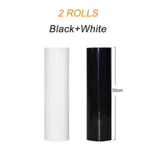 2 рулона 30 см x 20 м черный белый ПВХ теплопередача Винил термопресс машина футболка железа на HTV печати