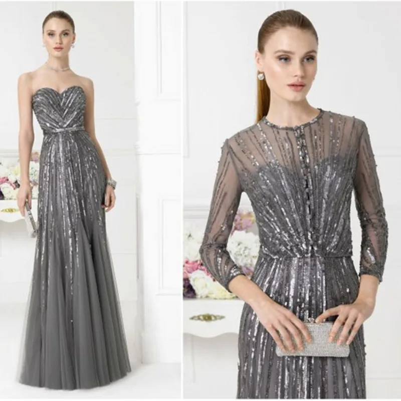 2019 Gorgeous Formal  Long Evening  Dress  With Jacket  Luxury 