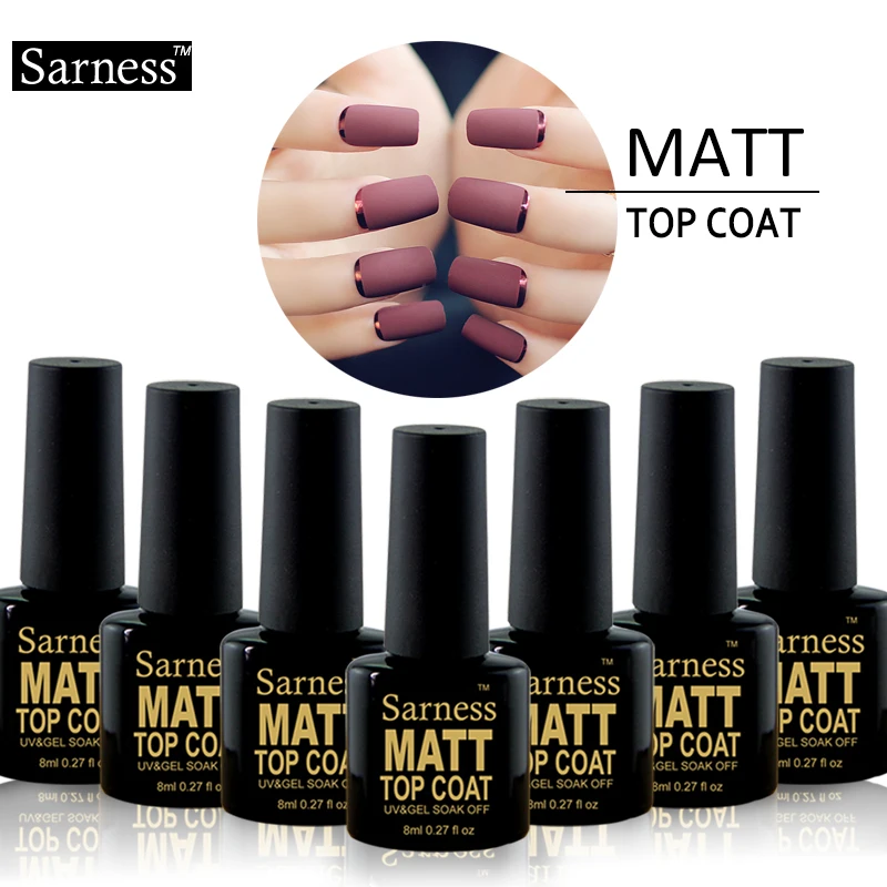 Sarness матовый УФ гель лак для ногтей Top Coat прочный Soak Off Топ пальто Lucky прозрачный