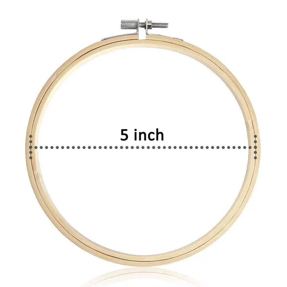 12Pcs Bamboo Cross Stitch Hoops Round Embroidery Hoops Adjustable Bamboo Circle Cross Stitch Hoop Wooden Embroidery Circle Set