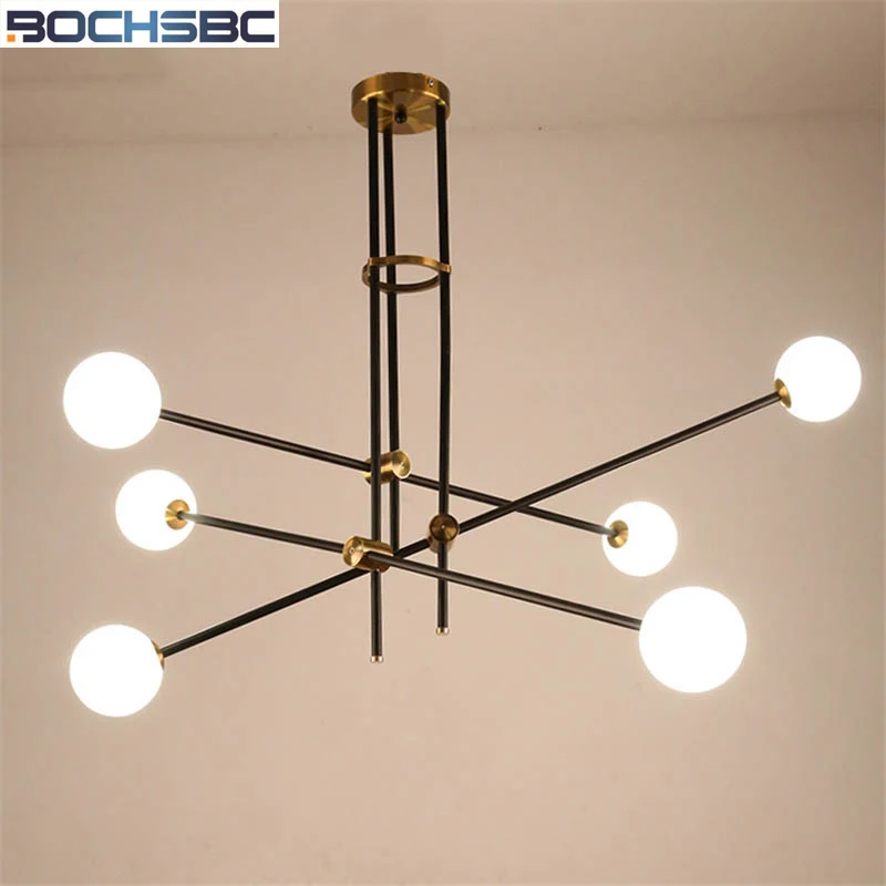 

BOCHSBC Glass Ball Chandelier Tree Branch Chandelier LED Lampara for Bedroom Cafe Bar Dinning Room Indoor Lightings Modern Lamp