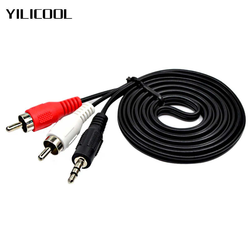 

YILICOOL RCA Cable 2 RCA to 3.5 mm Jack Aux Male-Male Audio Cable 1m 1.5m for TV Speaker amplifier Phone Edifer Home Theater DVD